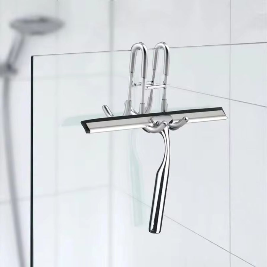 Patère double pour paroi de douche chromé